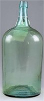 Lot #4313 - Vintage green glass water jar 12”