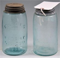 Lot #4323 - (2) Masons Improved 1858 Fruit Jars