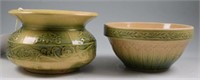 Lot #4231 - Green and yellow glazed bowl and