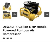 DeWalt 4Gal 5HP Honda Pontoon Air Compressor