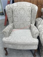 Used White wing back chair