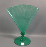 Steuben Pomana Green Interior Optic Lg Fan Vase