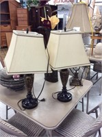 Set of two marble like lamps