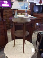 Small round two tier accent table