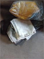Welding bibs(2). A bag of HVAC suits (7) and