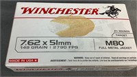 20rnds Winchester 7.62x51 FMJ