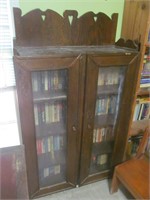 Glass front bookcase, no contents