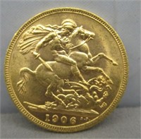 1906 Gold Sovereign - 7.98 Grams.