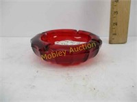 RED COIN GLASS ASH TRAY