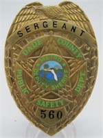 DADE COUNTY SHERIFF DEPARTMENT SERGEANT BADGE