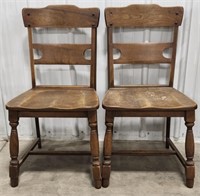 (AM) Two Wooden Chairs Appr 15"x18”x34.5”