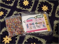 Craft items - beads and gem Large bag of letter be