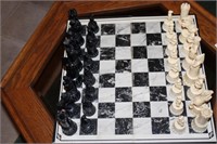 Chess Set on Cardboard