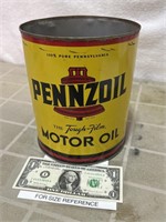 Pennzoil motor oil one gallon tin advertising can