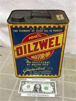 Vintage Oilzwel 2 gallon motor oil advertising