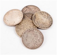 Coin (5) Morgan Silver Dollars Good to Very Fine