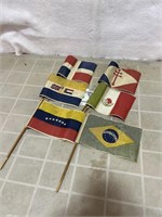 Lot of 6 vintage world parade flags measures