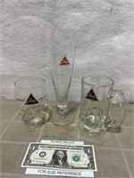 3 vintage Blatz beer advertising glasses