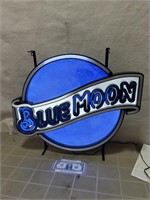 SEE DESCRIPTION Blue Moon beer advertising sign