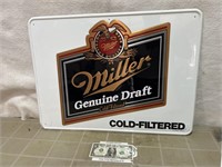 Embossed aluminum Miller Genuine Draft beer