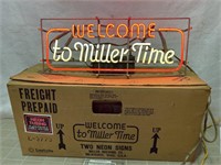 Vintage Welcome To Miller Time Beer advertising
