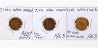 Coin 3 Civil War Tokens