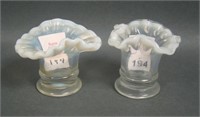 Two Fenton # 37 French Opal Crimped Toothpicks