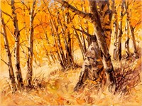 Art Original Oil ‘Forest of Gold’ by Harold L Lyon