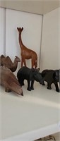 Five Wooden Zoo Animals