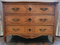 Vintage Provincial Oak Inlay Bowfront Dresser