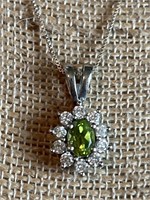 Sterling Silver Necklace w/ Peridot