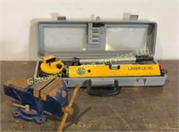 Laser level and small vise