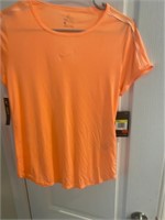 nike womens orange tennis shirt small  dri fit
