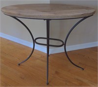Oval Wood and Metal Accent Table. Measures