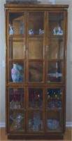 Wood and Glass Five Tier Display Cabinet.