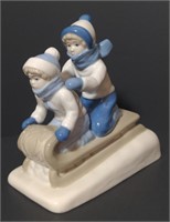 Paul Sebastian Porcelain Figure of two kids on a