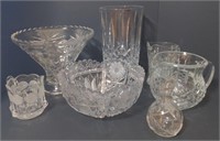Crystal Glass set. Including a pitcher, decanter,
