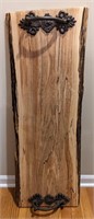 Wood Slab w/ Cast Iron Handles 13x39