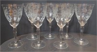 Crystal Etched Glass Drinking Glasses. Measures