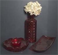 Dublin Collection Red Glass Flower Vase, Dipping