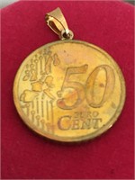 14kt Gold Euro Charm