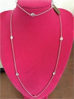 Sterling Silver & CZ  18” Necklace and Bracelet