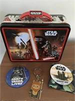 Star Wars Metal Lunch Box, Vintage Darth Vader Pin