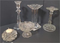 Glass Candle Stands. Tallest Measures