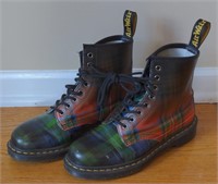 Dr. Martens Size 8 US M, Plaid Pattern Boots.