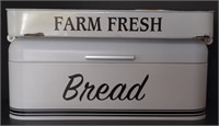 Metal Farm Fresh Tray and a Metal Bread Box.