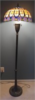 Free Standing Metal Base Lamp with Stained Glass