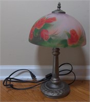Decorative Metal Table Lamp with Floral Design