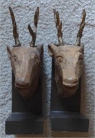 Deer Shaped Book Ends. Measures Approximately 8"