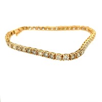18ct yellow gold 8.30ct diamond tennis bracelet
